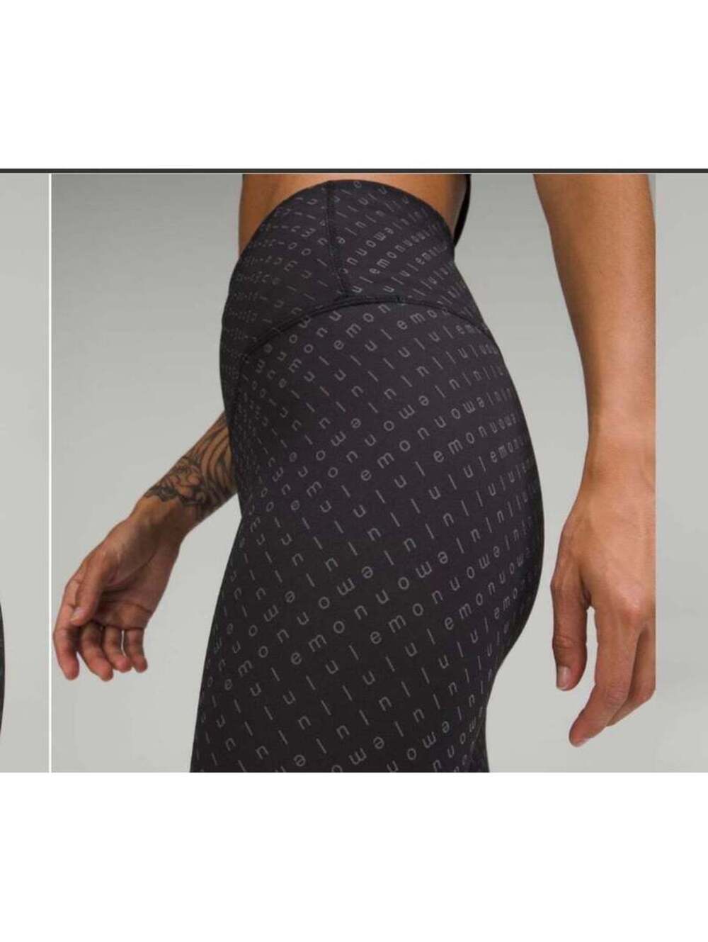 EUC Lululemon Wunder Train High Rise Tight 25” SZ 2 Mirrorify Black Spellout